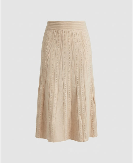 
Knit Textured Maxi Skirt in BEIGE view 2