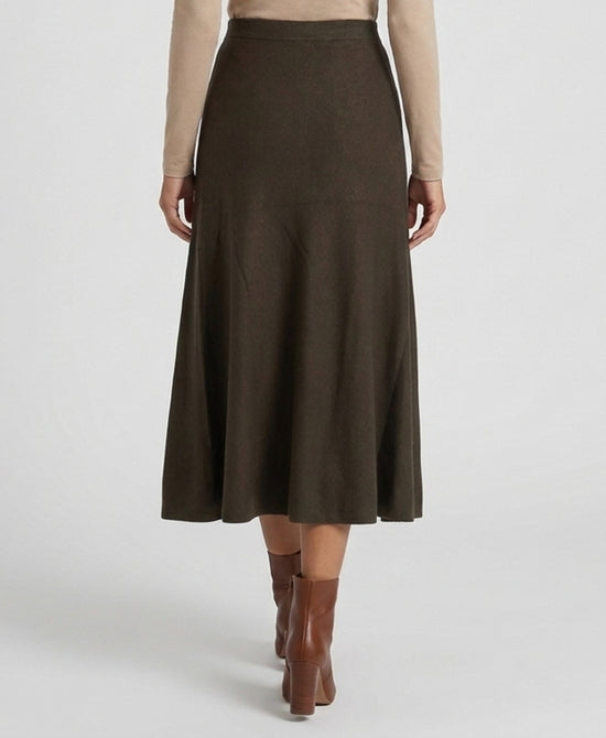 
Knit Midi Skirt in DARK OLIVE view 2