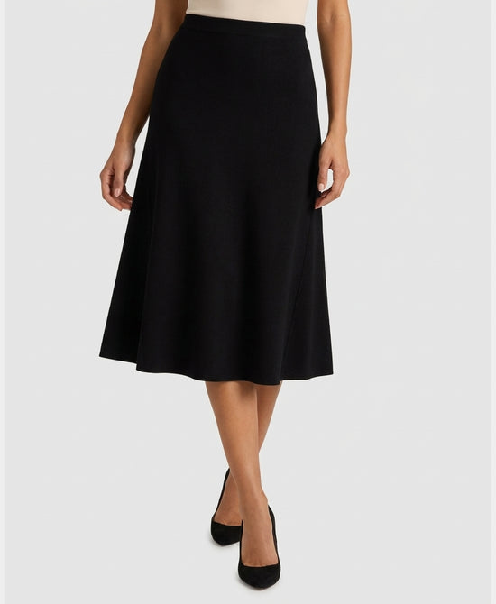 
Knit Midi Skirt in BLACK view 1