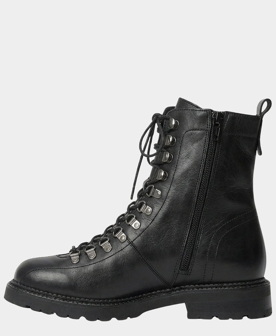 
Leather Lace Up Boot in BLACK view 2