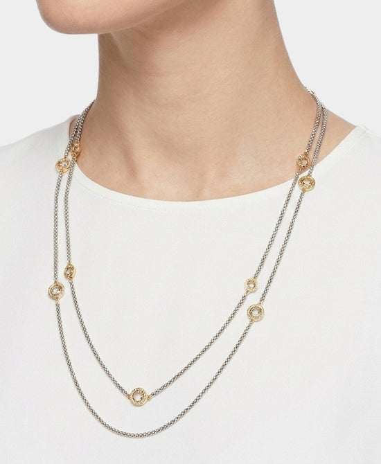 
Cubic Zirconia Long Chain Necklace in SILVER/TOPAZ view 1