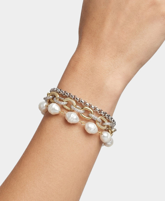 
Layered Chain Magnetic Bracelet in GOLD/SILVER view 1