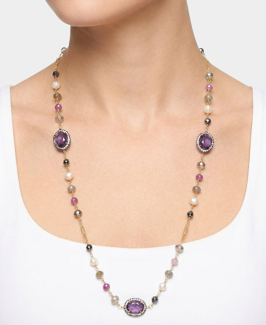 Long Beaded Necklace view 1