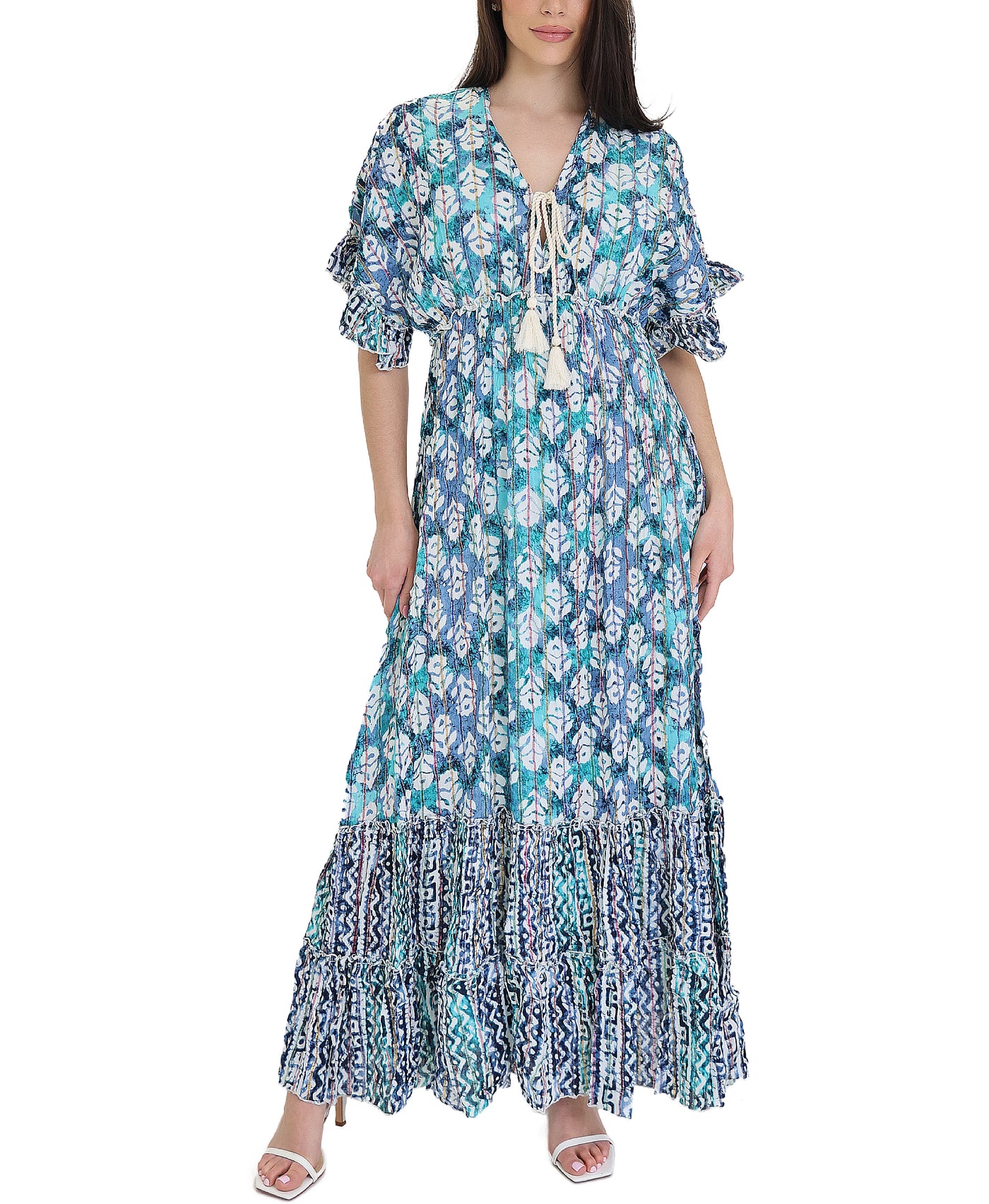 Printed Foil Maxi Dress view 1