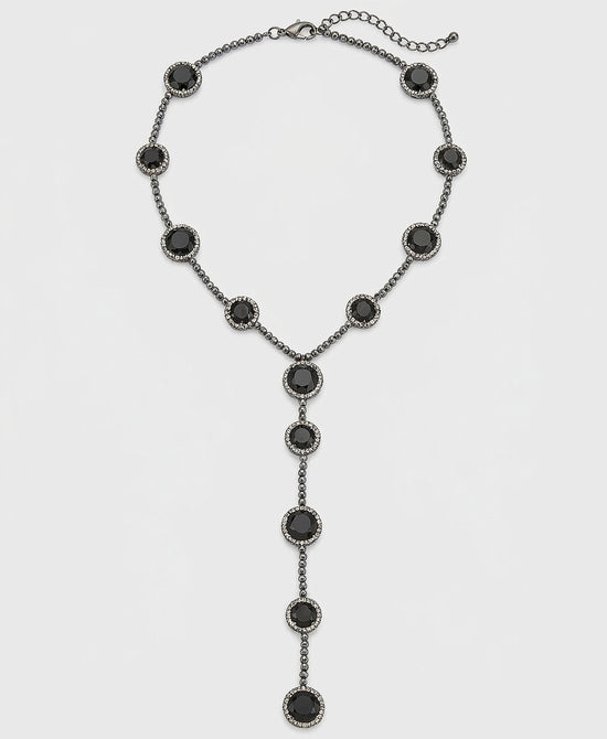 
Onyx Stone "Y" Necklace in ONYX view 2