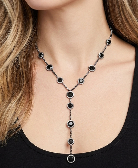 
Onyx Stone "Y" Necklace in ONYX view 1