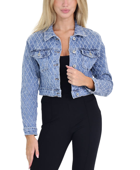 Textured Denim Jacket view 