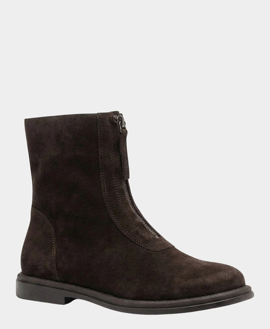 
Suede Zip Front Bootie in MOCHA view 1