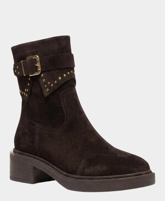 
Suede Buckle Studded Boot in BROWN view 1