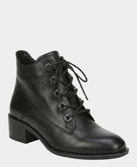
Leather Lace Up Bootie in BLACK view 1