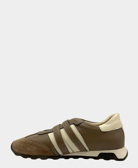 
Leather Double Buckle Sneaker in BROWN view 2