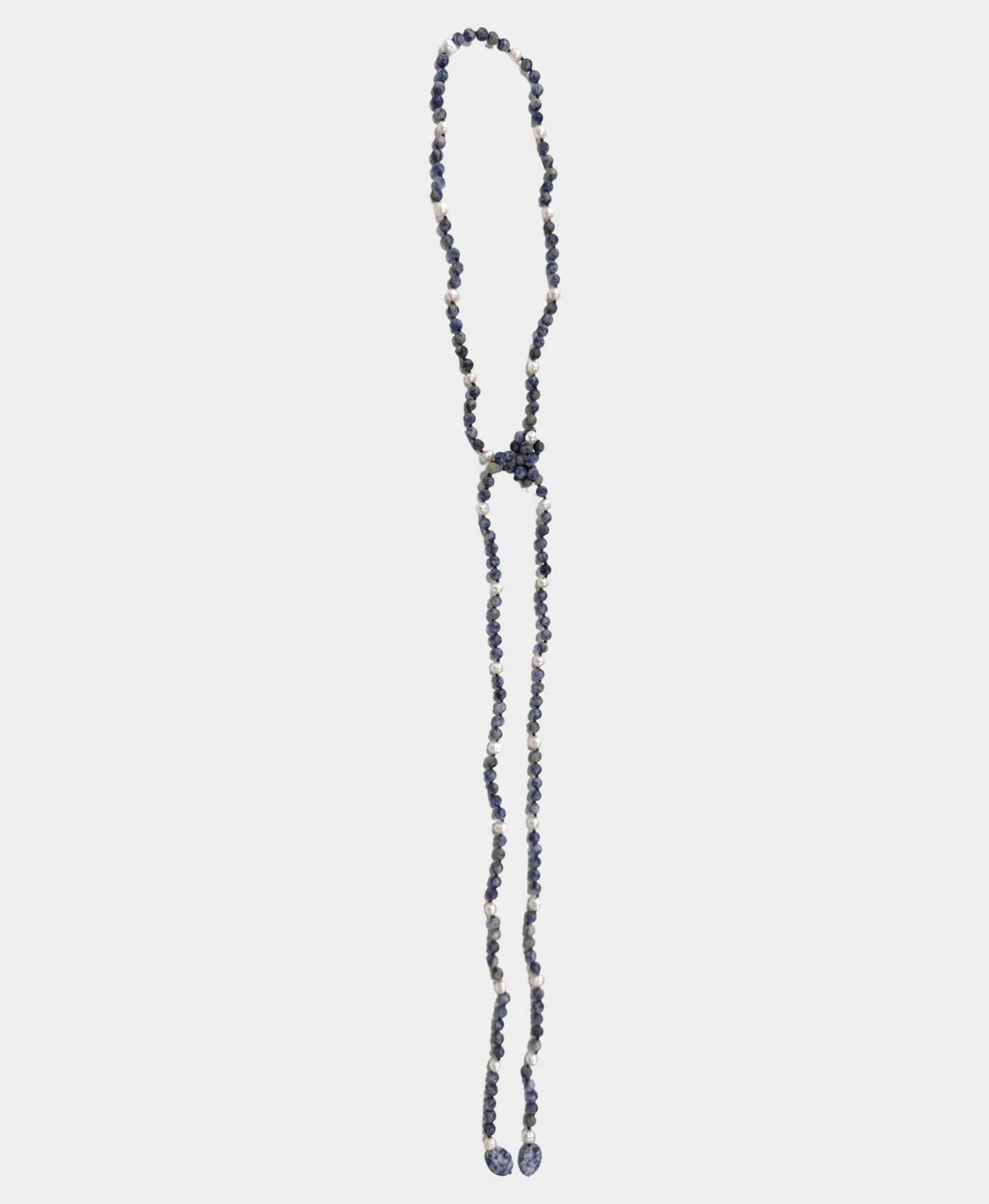 Stone Beaded Necklace w/ Pearls view 1