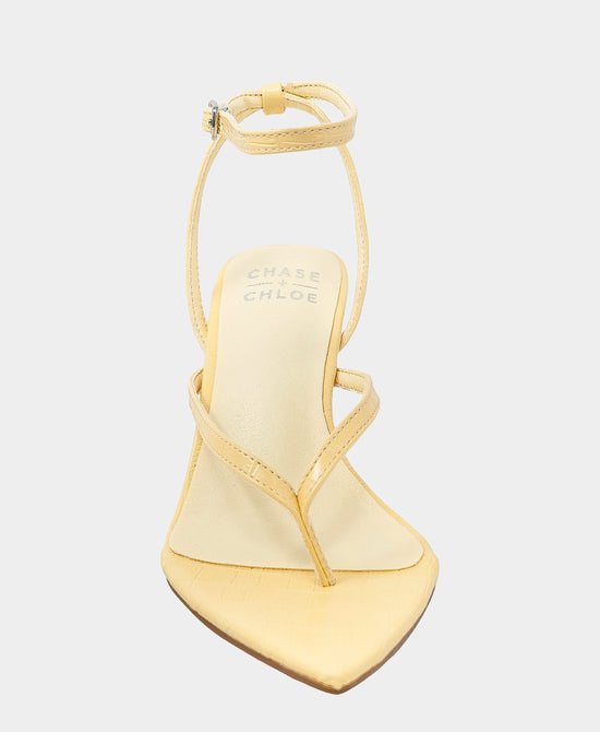 
Croc Print Thong Heeled Sandal in YELLOW view 2