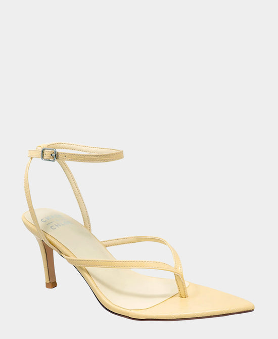 
Croc Print Thong Heeled Sandal in YELLOW view 1