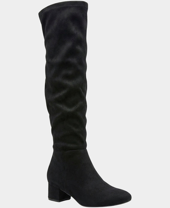 
Faux Suede Over The Knee Boot in BLACK view 1
