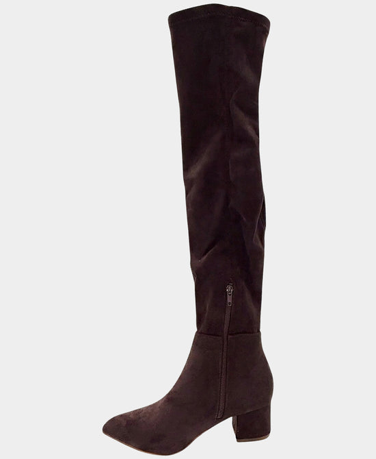 
Faux Suede Over The Knee Boot in BROWN/PLUM view 2