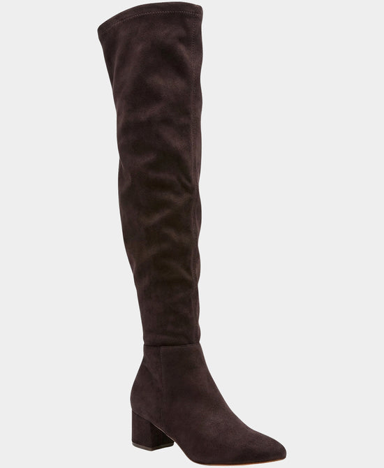 
Faux Suede Over The Knee Boot in BROWN/PLUM view 1