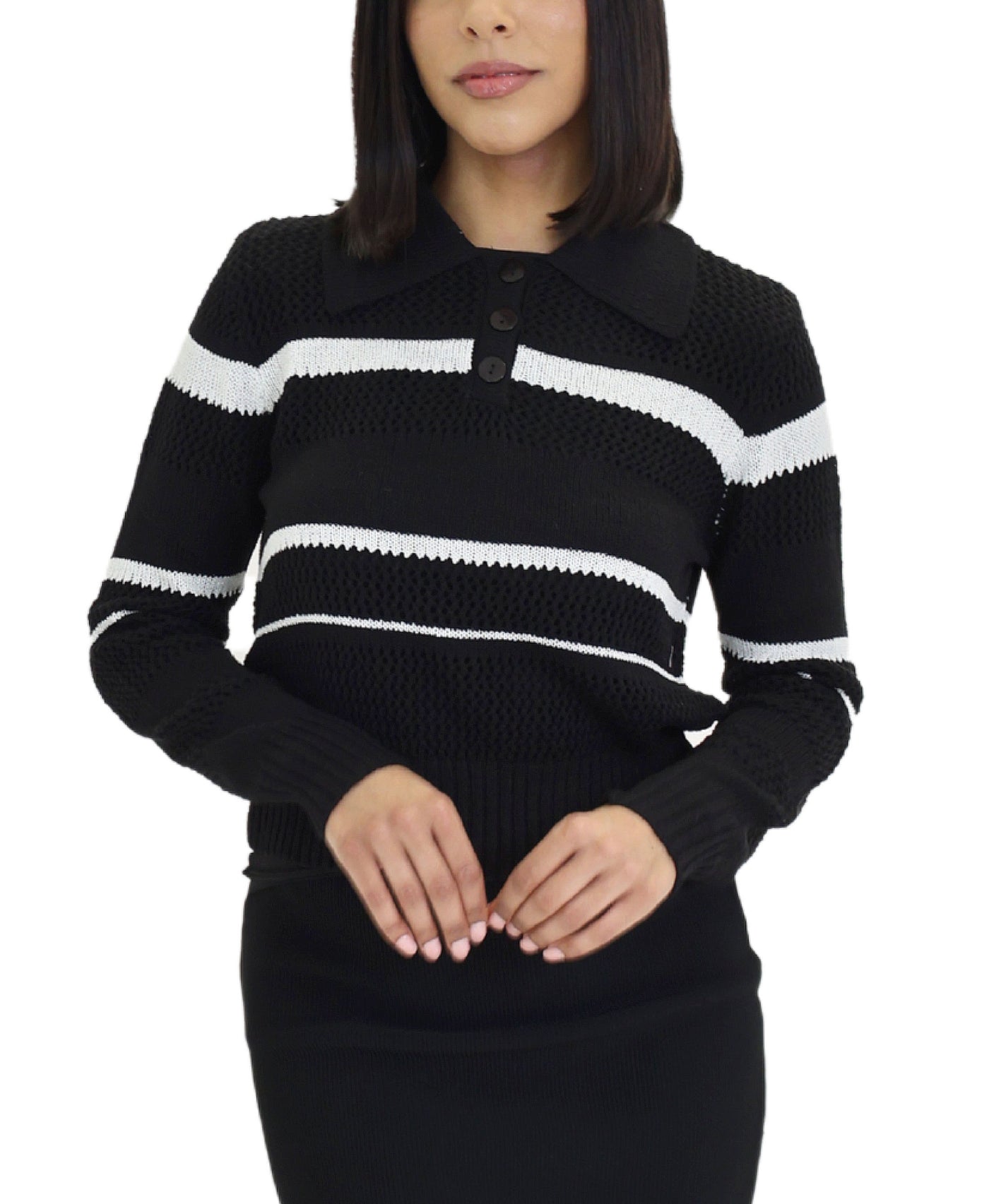 Stripe Crochet Sweater view 1