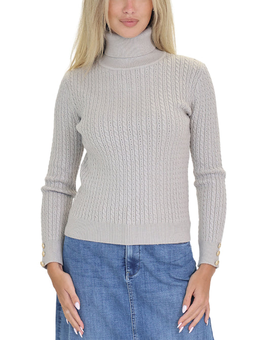 Cable Knit Turtleneck Sweater view 