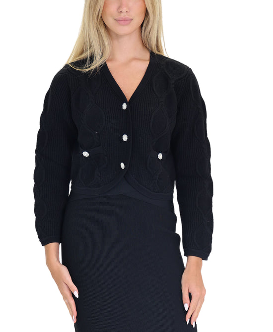 Cable Knit Crop Cardigan view 