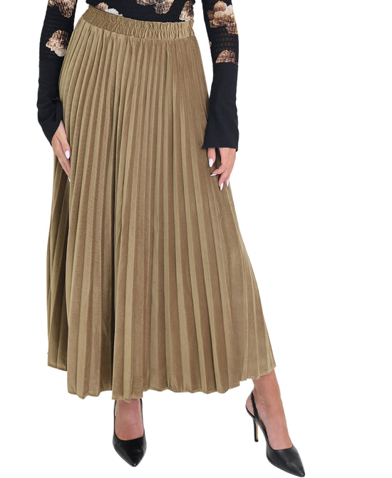 Corduroy Pleated Midi Skirt view 