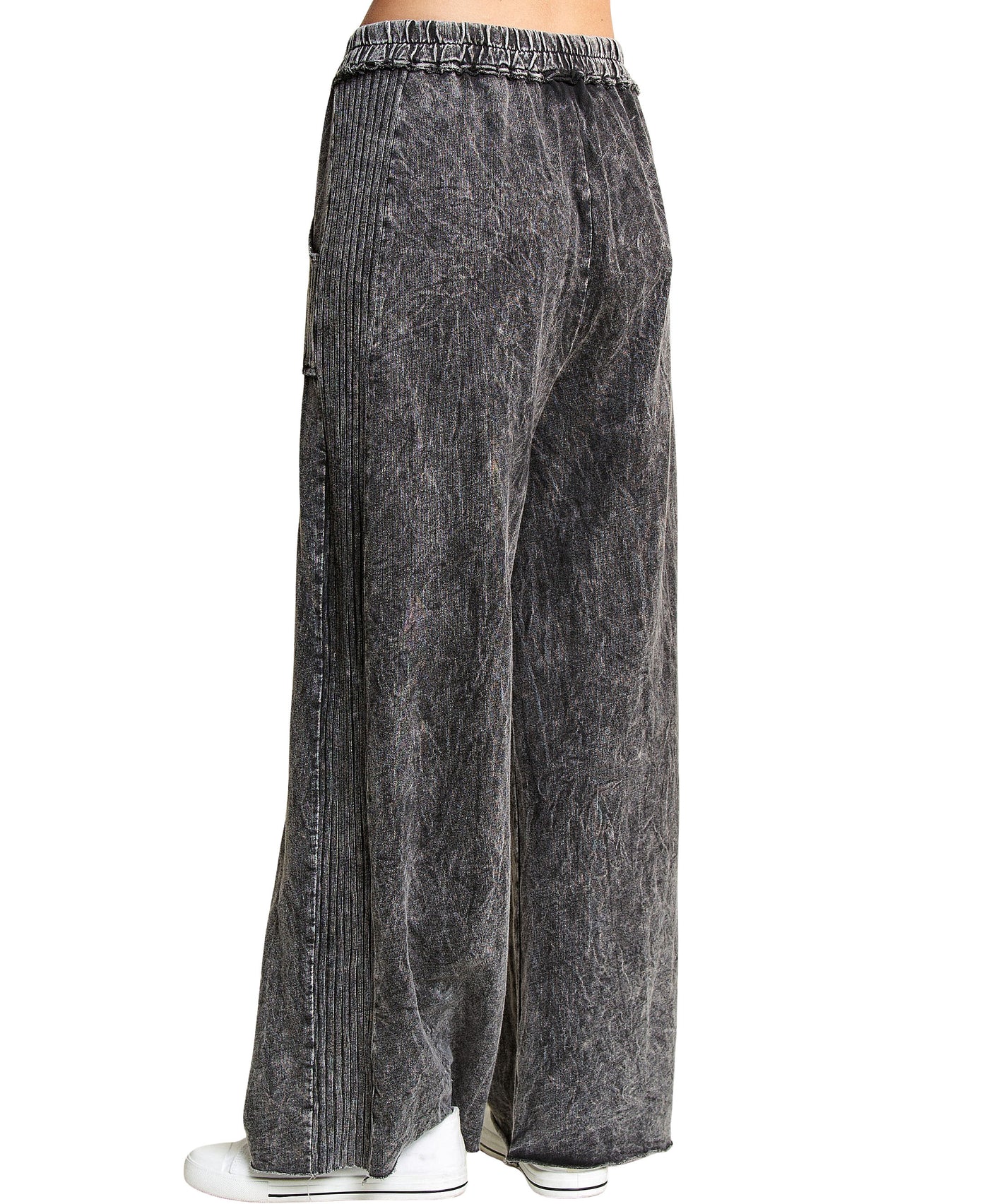 Mineral Wash Pants w/ Knit Ribbed Detail view 2