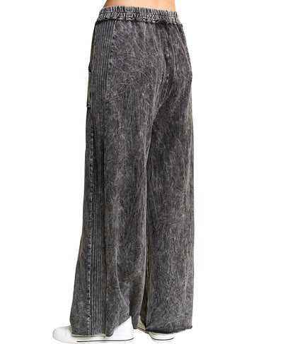 Mineral Wash Pants w/ Knit Ribbed Detail image 2