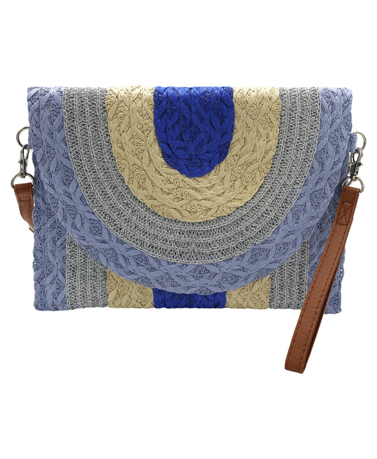 Multicolor Straw Clutch Bag view 