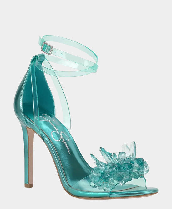 
Crystal Stiletto Sandal in TURQUOISE view 1
