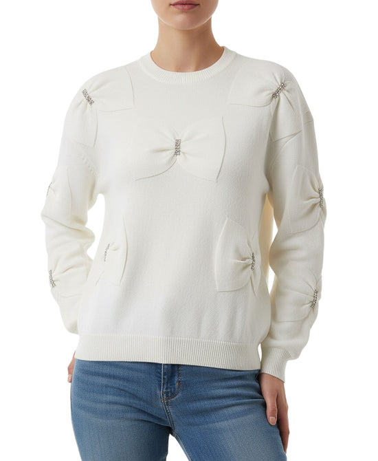 Crew Neck w/ Bows & Rhinestones view 