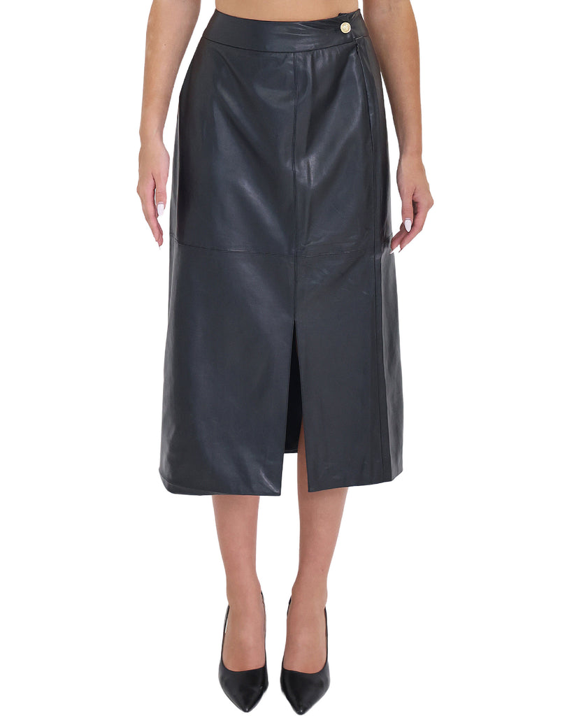 Faux Leather Midi Skirt – FOX'S - Online