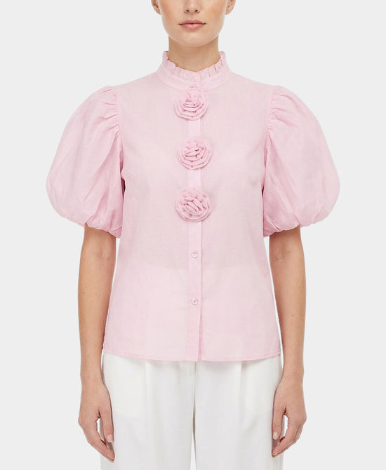 Puff Sleeve Blouse w/ Rosettes view 1