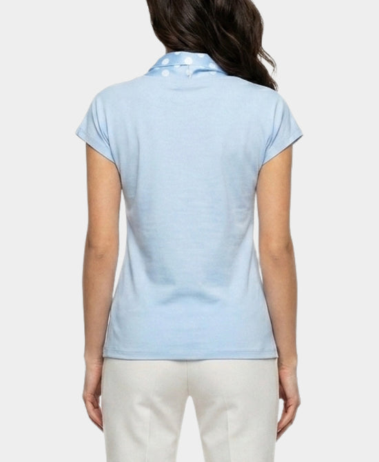 
Tee w/ Polka Dot Scarf in BLUE view 2