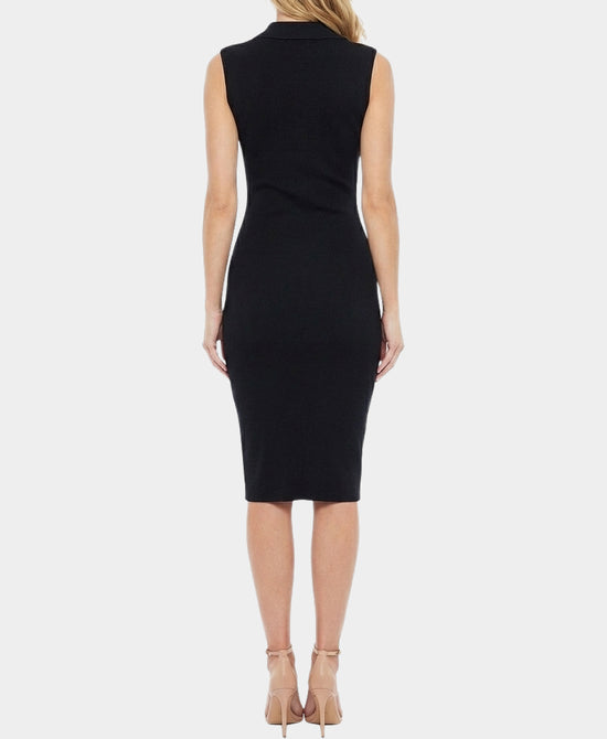 Knit Ruched Midi Dress w/ Button Detail view 2