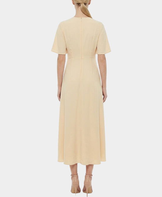 Solid Midi Dress w/ Belt view 2