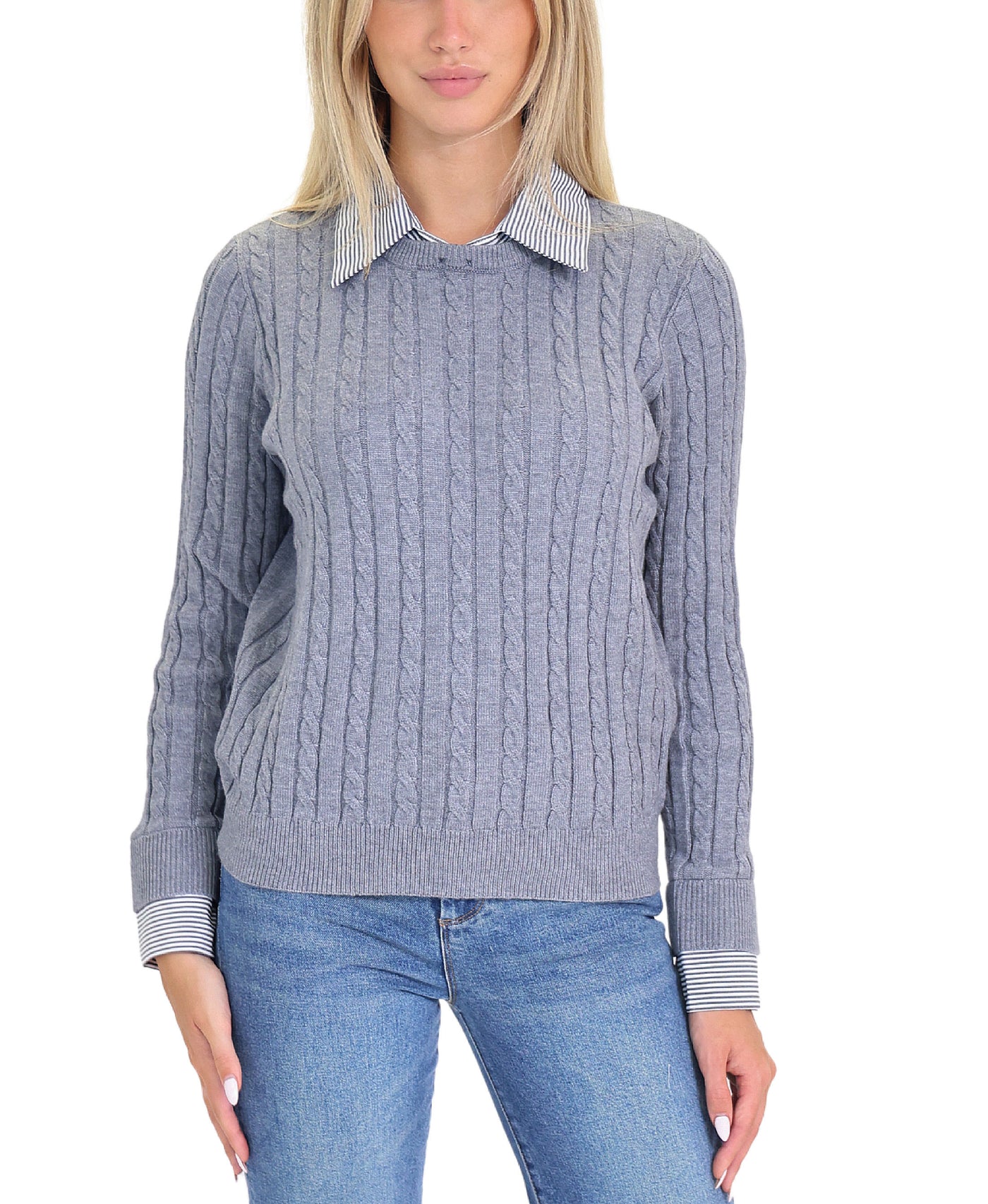 Ribbed Sweater w/ Collar view 1