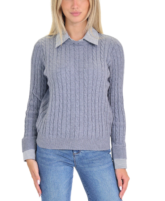 Ribbed Sweater w/ Collar view 