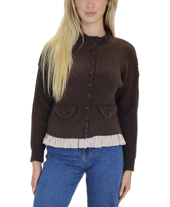 Cardigan Sweater w/ Stripe Trim view 