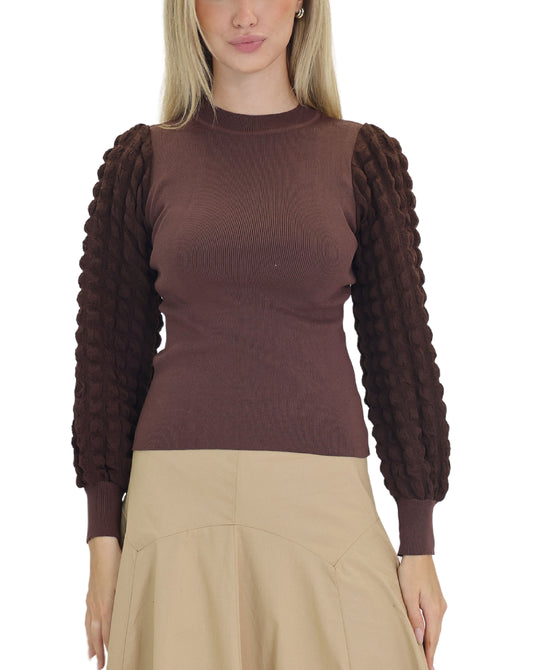 Sweater w/ Popcorn Sleeves view 