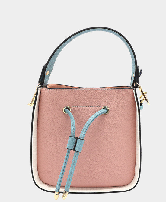 Faux Leather Colorblock Handbag w/ Mini Bag view 