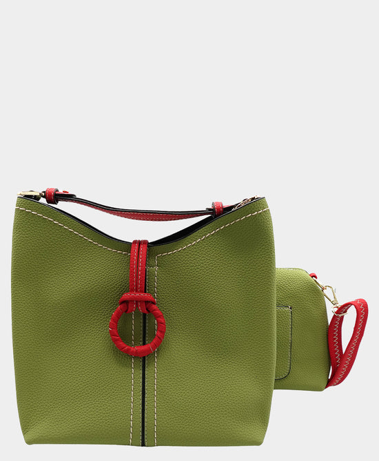 2in1 Faux Leather Hobo Handbag view 1