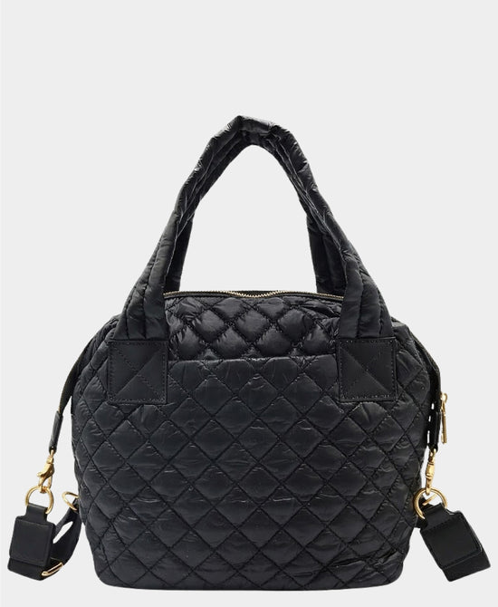 
Quilted Puffer Tote Bag in BLACK view 1