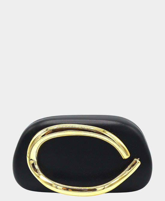 
Metal Handle Clutch Bag in BLACK view 1