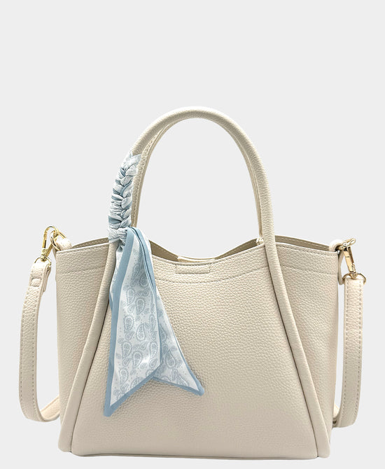 
Handbag w/ Scarf Detail in BEIGE view 1