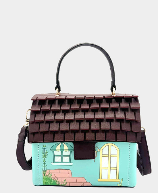 
House Handbag in TURQUOISE/BROWN view 1