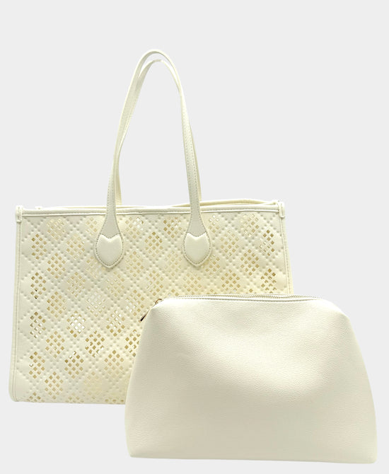 
2in1 Perforated Tote Bag in IVORY view 2