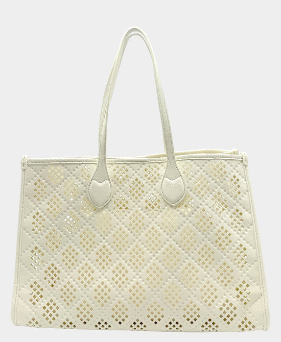 
2in1 Perforated Tote Bag in IVORY view 1