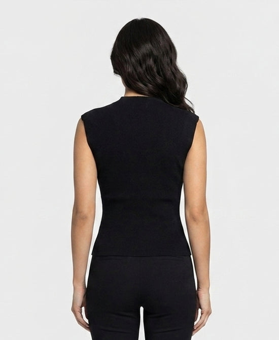 
Knit Top w/ Silver Studs in BLACK view 2