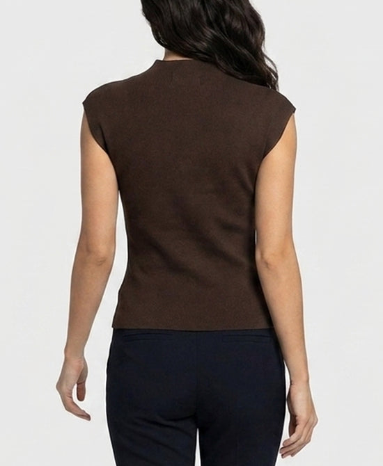 
Knit Top w/ Silver Studs in BROWN view 2
