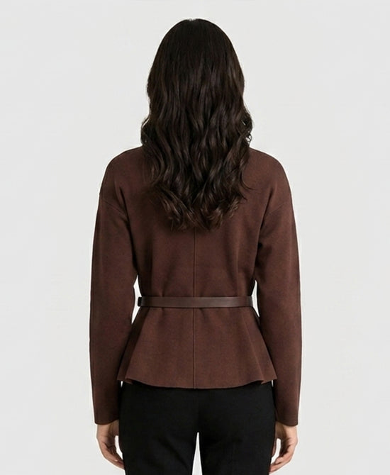 
Knit Belted Top in BROWN view 2